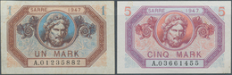 Deutschland - Nebengebiete Deutsches Reich: Set Von 2 Banknoten Saar Mark Zu 1 Und 5 Mark 1947 Ro 86 - Altri & Non Classificati