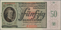 Deutschland - Länderscheine: 50 Reichsmark 1925 Württembergische Notenbank Ro. WTB29b, Pick S998 In - Other & Unclassified