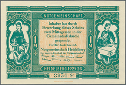 Deutschland - Notgeld - Baden: Heidelberg, Notgemeinschaft Heidelberg, 1 Mark (= Zwei Mittagessen), - [11] Local Banknote Issues