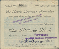 Deutschland - Notgeld - Bayern: Pfarrkirchen, Bezirkssparkasse, 1, 10, 50, 100, 500 Mrd. Mark, Oktob - [11] Emisiones Locales