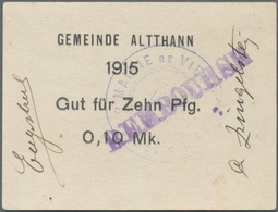 Deutschland - Notgeld - Elsass-Lothringen: Altthann, Oberelsass, Gemeinde, 0,10, 0,20 Mark, 1915, Mi - Andere & Zonder Classificatie