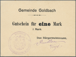 Deutschland - Notgeld - Elsass-Lothringen: Goldbach, Oberelsass, Bürgermeisteramt, 1 Mark, O. D., Er - Other & Unclassified