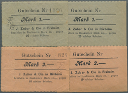 Deutschland - Notgeld - Elsass-Lothringen: Rixheim, Oberelsass, J. Zuber & Cie., 1 Mark, O. D., Mit - Other & Unclassified