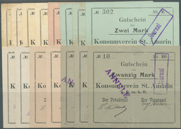 Deutschland - Notgeld - Elsass-Lothringen: St. Amarin, Oberelsass, Konsumverein, 50 Pf. (4), 1, 2 (3 - Other & Unclassified