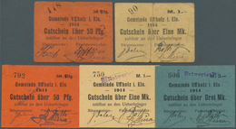 Deutschland - Notgeld - Elsass-Lothringen: Uffholz, Oberelsass, Gemeinde, 50 Pf., 1 Mark, 1914, Orig - Sonstige & Ohne Zuordnung