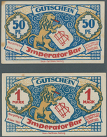 Deutschland - Notgeld - Hamburg: Hamburg, Imperator-Bar, 50 Pf., 1 Mark, O. D. - 31.12.1921, Erh. II - [11] Local Banknote Issues