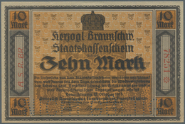 Deutschland - Notgeld - Niedersachsen: Herzogl-Braunschschw.Staatskassenschein 10 Mark 1918 Mit Perf - [11] Emisiones Locales