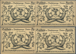 Deutschland - Notgeld - Thüringen: Apolda, Verschönerungsverein, 4 X 5 Mark, O. D., Spendenscheine, - [11] Lokale Uitgaven