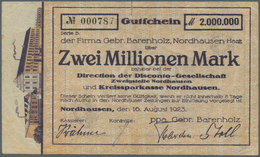 Deutschland - Notgeld - Thüringen: Nordhausen, Gebr. Barenholz, 2 Mio. Mark, 16.8.1923, Serie B, Nen - [11] Local Banknote Issues