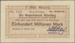 Deutschland - Notgeld - Württemberg: Altensteig, Fa. J. Walz, Möbelfabrik, 100 Mio. Mark, 25.10.1923 - Lokale Ausgaben