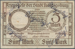 Deutschland - Notgeld - Württemberg: Ludwigsburg, Stadt, 5 Mark, 24.10.1918 (Karau 9.1), Entwertet, - [11] Emissions Locales