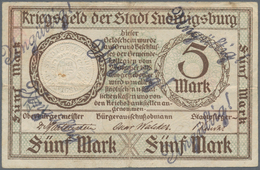Deutschland - Notgeld - Württemberg: Ludwigsburg, Stadt, 5 Mark, 24.10.1918 (Karau 9.1), Entwertet, - [11] Local Banknote Issues