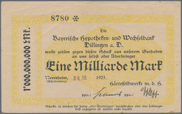 Deutschland - Notgeld - Württemberg: Neresheim, Härtsfeldwerke MbH, 500 Mio., 1 Mrd. Mark, 26.10.192 - [11] Local Banknote Issues
