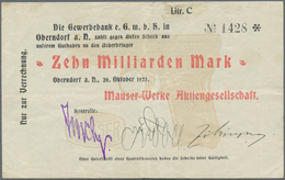 Deutschland - Notgeld - Württemberg: Oberndorf, Mauser-Werke AG, 100 Tsd. Mark, 10.8.1923, 1 Mio. Ma - [11] Emissions Locales