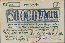 Deutschland - Notgeld - Württemberg: Schwenningen, Arbeitgeberverband E. V., 20, 50 Mrd. Mark, 25.10 - [11] Local Banknote Issues