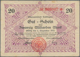 Deutschland - Notgeld - Württemberg: Tuttlingen, Stadt, 2 X 50 Pf., 1918; Je 2 X 10, 20, 50 Mark, 23 - [11] Emisiones Locales