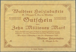 Deutschland - Notgeld - Württemberg: Waldsee, Waldseer Holzindustrie, 5, 10 Mio. Mark, 24.9.1923, Bl - Lokale Ausgaben