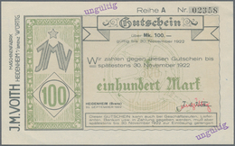 Deutschland - Notgeld - Württemberg: Heidenheim, J. M. Voith Maschinenfabrik, 100, 500 Mark, 29.9.19 - Lokale Ausgaben