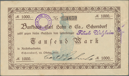 Deutschland - Notgeld - Württemberg: Welzheim, Bankhaus Carl Hahn & Co., 2 X 1000 Mark, 27.9.1922, 1 - [11] Emisiones Locales