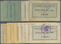 Deutschland - Notgeld - Ehemalige Ostgebiete: Pinne, Posen, Magistrat, 1/2 (6), 1 (4), 2 (4), 3 (4) - Other & Unclassified