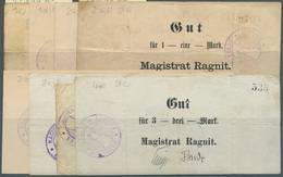 Deutschland - Notgeld - Ehemalige Ostgebiete: Ragnit, Ostpreußen, Magistrat, 1/2 (2), 1 (4), 2, 3 Ma - Other & Unclassified