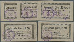 Deutschland - Notgeld - Ehemalige Ostgebiete: Scharfenort, Posen, Magistrat, 1/2, 1, 2, 3, 5 Mark, 1 - Other & Unclassified