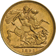 Australien - Anlagegold: Victoria 1837-1901: Sovereign 1895 M (Melbourne), KM # 13, Friedberg 24. 7, - Sonstige & Ohne Zuordnung