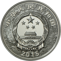 China - Volksrepublik: Set 2 Münzen 2015 Jahr Der Ziege: 10 Yuan 1 OZ Silber + 50 Yuan 1/10 OZ Gold - Chine
