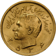 Iran - Anlagegold: Mohammad Reza Shah 1941-1979: 5 Pahlavi MS2536 (1977), Gold 900/1000; 40,6 G, KM# - Iran