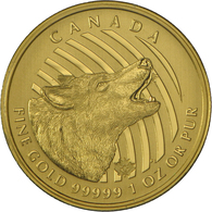 Kanada - Anlagegold: Elizabeth II 1952-,: 200 Dollars 2014 Heulender Wolf Aus Der Serie Ruf Der Wild - Canada