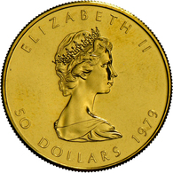 Kanada - Anlagegold: Elizabeth II 1952-,: 50 CAD 1979, Maple Leaf, KM# 125, Friedberg B1 (24). 1 OZ - Canada