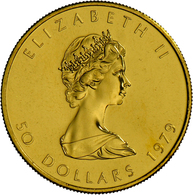 Kanada - Anlagegold: Elizabeth II 1952-,: 50 CAD 1979, Maple Leaf, KM# 125, Friedberg B1 (24). 1 OZ - Canada