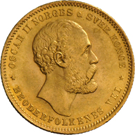 Norwegen - Anlagegold: Oskar II. 1872-1905: 20 Kroner 1876, KM# 355, Friedberg 17. 8,96 G, 900/1000 - Norvège