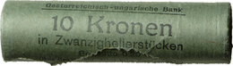 Österreich: 1 Original-Rolle Der Österreichisch-Ungarischen Bank; 10 Kronen In 50 X 20 Hellerstücken - Oostenrijk