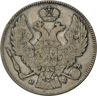 Polen: Nikolaus I. Von Russland 1825-1855: 30 Kopeken / 2 Zlote 1836 Warschau (MW). 6,20 G, Bitkin 1 - Polen