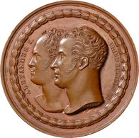 Russland: Alexander I. 1801-1825: Bronzemedaille 1818, Von H. F. Brandt, Auf Die Grundsteinlegung De - Russia