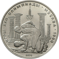 Sowjetunion: Olympiade Moskau 1980: Set Von 5 X 150 Rubel Aus Platin Der Jahrgänge 1977 (Y#152), 197 - Russie