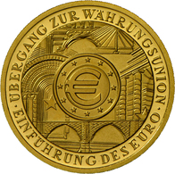 Deutschland - Anlagegold: 5 X 100 Euro 2002 Währungsunion (A,D,F,G,J), In Originalkapsel, Mit Zertif - Alemania