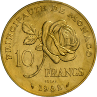 Monaco: Rainier II. 1949-2005: Lot 3 X 10 Francs 1982 ESSAI Fürstin Gracia Patricia (Grace Kelly) In - Mónaco