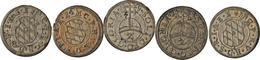 Altdeutschland Und RDR Bis 1800: Bayern, Max I. 1598-1623/1651: Lot 5 X ½ Batzen 1624,1625,1626,1628 - Sonstige & Ohne Zuordnung