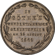 Frankfurt Am Main: Frankfurt A.M., Freie Stadt, Gedenkdoppelgulden 1849, Goethes 100. Geburtstag, Au - Other & Unclassified