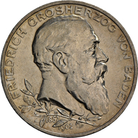 Baden: Friedrich I. 1852-1907: 5 Mark 1902, 50jähriges Regierungsjubiläum, Jaeger 31, Feine Kratzer, - Taler & Doppeltaler