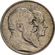 Baden: Friedrich I. 1852-1907: 5 Mark 1906, Goldene Hochzeit, Jaeger 35, Vorzüglich-Stempelglanz. - Taler & Doppeltaler