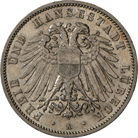 Lübeck: Freie Und Hansestadt, 3 Mark 1910 A, Jaeger 82, Kleine Randfehler Und Kratzer, Sehr Schön - - Taler Et Doppeltaler