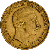 Preußen: Wilhelm II. 1888-1918: 20 Mark 1899 A. 7,95 G, 900/1000 Gold, Jaeger 252, Kratzer, Sehr Sch - Gold Coins