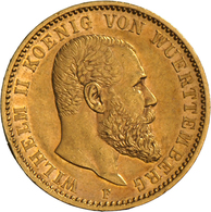 Württemberg: Wilhelm II. 1891-1918: 20 Mark 1894 F, Jaeger 296, 7,94 G, 900/1000 Gold, Vorzüglich. - Gold Coins