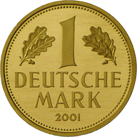 Bundesrepublik Deutschland 1948-2001 - Goldmünzen: 5 X 1 Goldmark 2001 (A,D,F,G,J) Jede Münze In Ori - Sonstige & Ohne Zuordnung