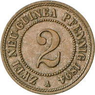 Deutsch-Neuguinea: 2 Neu-Guinea Pfennig 1894 A, Jaeger 702, Leichte Patina, Vorzüglich - Stempelglan - Nueva Guinea Alemana