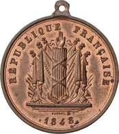 Medaillen Alle Welt: Frankreich, Zweite Republik 1848-1851: Tragbare Bronze Medaille 1848 Von Baduel - Non Classés