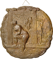 Medaillen Deutschland: Fritz Nuss 1907-1999: Einseitige Bronzegussmedaille "SUSSANA Im Bad", Av.: Su - Altri & Non Classificati